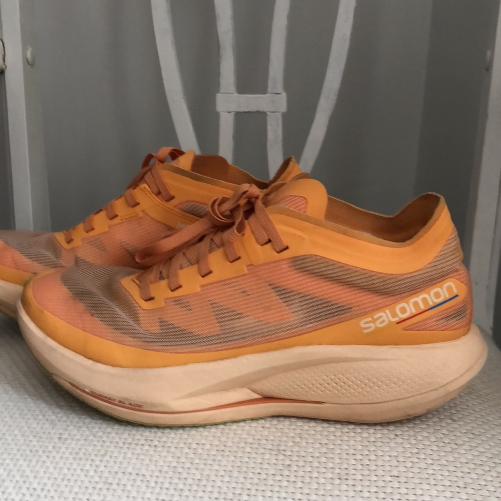 Salomon Phantasm Womens Running, Blazing Orange/Almond Crm/Leek Grn, 416105 Sz 6